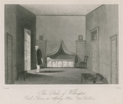 De slaapkamer van de hertog van Wellington in Apsley House, Hyde Park Corner door English School