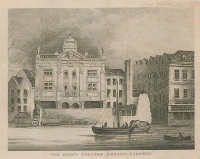 Het Dukes Theatre, Dorset Gardens, Londen door English School