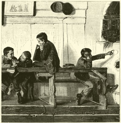 De bank van de domkoppen door English School