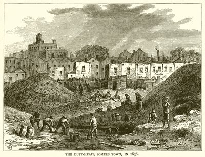 De vuilnisbergen, Somers Town, in 1836 door English School