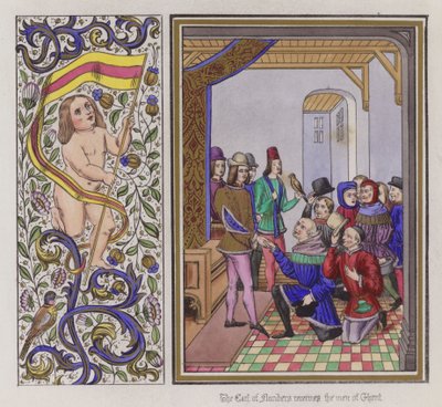 De graaf van Vlaanderen ontvangt de mannen van Gent door English School