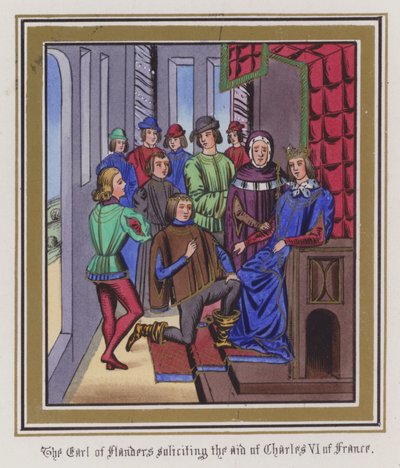De Graaf van Vlaanderen vraagt de hulp van Karel VI van Frankrijk door English School