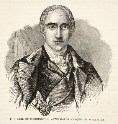 De Graaf van Mornington, later Markies van Wellesley, illustratie uit Cassells Geïllustreerde Geschiedenis van India door James Grant, uitgegeven 1879 door English School