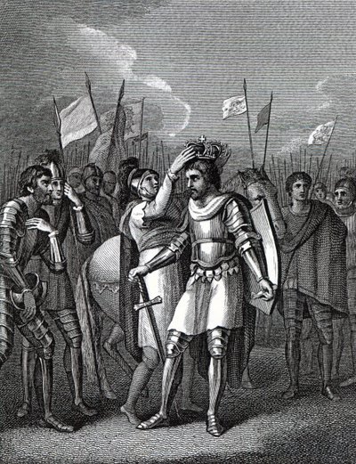 De graaf van Richmond gekozen tot koning na de Slag bij Bosworth, uit 
