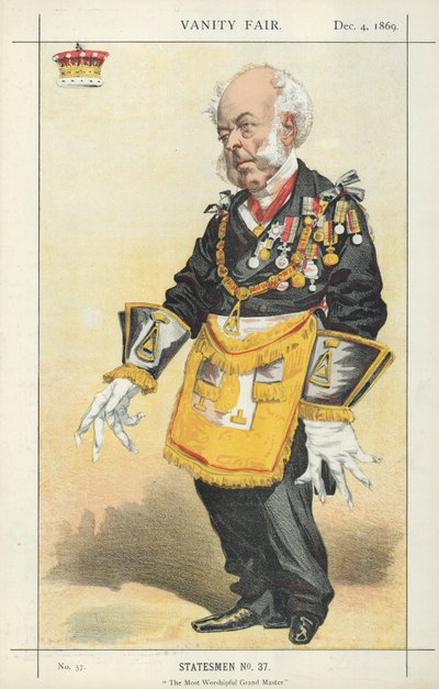 De Graaf van Zetland, De Meest Eerwaarde Grootmeester, 4 december 1869, Vanity Fair cartoon door English School