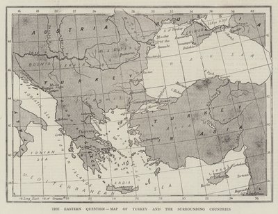 De Oosterse Kwestie, Kaart van Turkije en de omliggende landen door English School