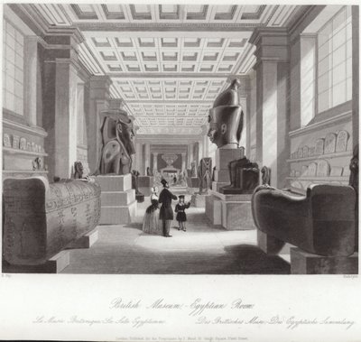 De Egyptische kamer van het British Museum door English School
