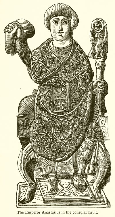 De Keizer Anastasius in de Consulaire Kleding door English School
