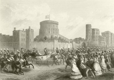 De keizer en keizerin van Frankrijk in Kasteel Windsor door English School