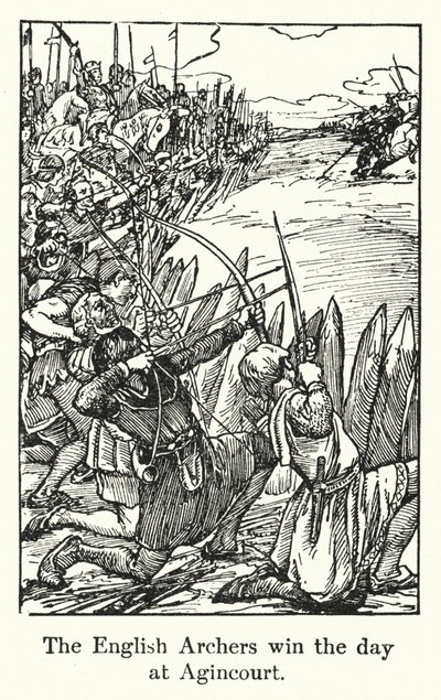 De Engelse Boogschutters Winnen de Dag bij Agincourt door English School