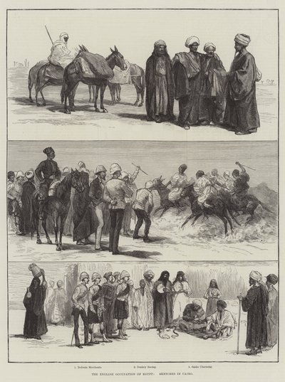 De Engelse bezetting van Egypte, schetsen in Caïro door English School