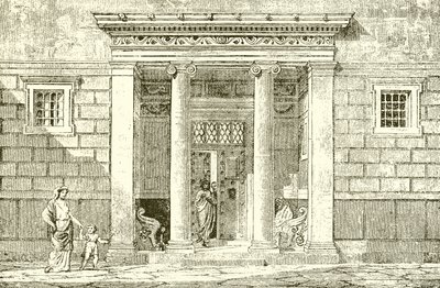 De ingang van een adellijk huis in Athene door English School