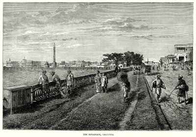 De Esplanade, Calcutta (gravure) door English School