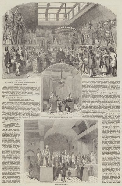 De Tentoonstelling van de Koninklijke Academie (gravure) door English School