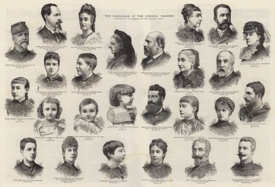 De verdrijving van de Franse prinsen (gravure) door English School