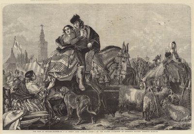 De kermis in Sevilla (gravure) door English School