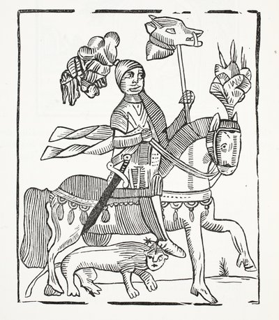 De Beroemde Geschiedenis van Guy Graaf van Warwick, illustratie uit Chap-books van de Achttiende Eeuw door John Ashton, uitgegeven 1882 door English School