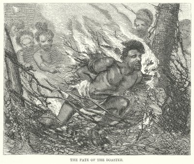 Het lot van de opschepper (gravure) door English School