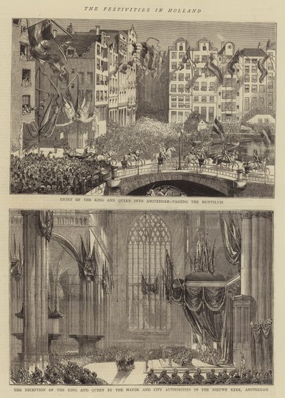 De Festiviteiten in Nederland (gravure) door English School