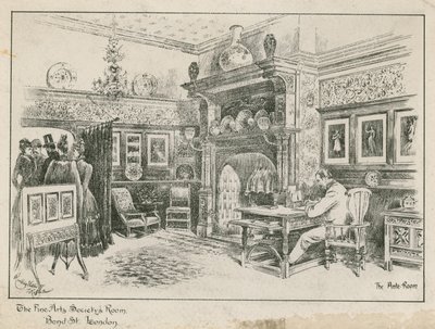 De kamer van de Fine Arts Society, Bond Street, Londen - de voorzaal door English School