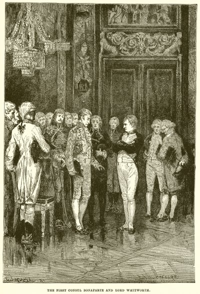De Eerste Consul Bonaparte en Lord Whitworth door English School