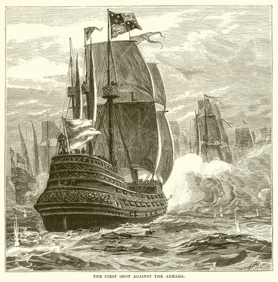 Het eerste schot tegen de Armada door English School