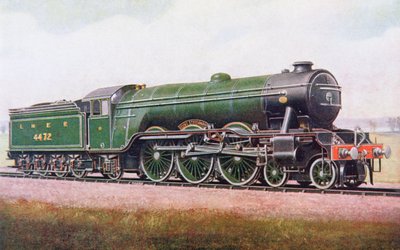 The Flying Scotsman van de London and North Eastern Railway, illustratie uit The Book of the Locomotive door G. Gibbard Jackson, gepubliceerd in 1924 door English School