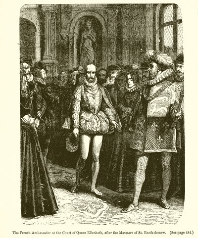 De Franse ambassadeur aan het hof van koningin Elizabeth, na het bloedbad van St. Bartholomeus door English School