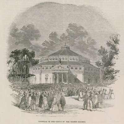 De Franse Nationale Loterij - buitenkant van het Circus van de Champs Elysees, Parijs, Frankrijk door English School