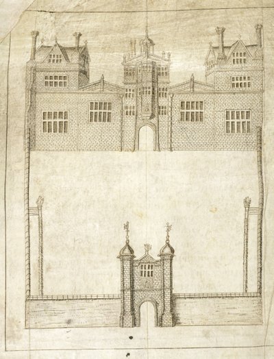 De Voorkant van Wilton House (detail) door English School