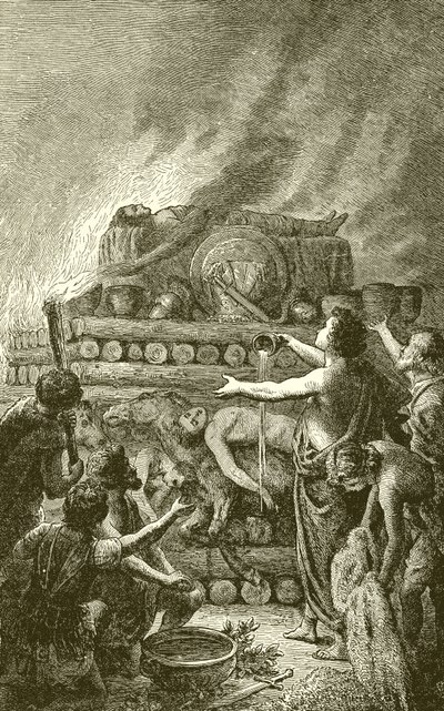 De brandstapel van Patroclus door English School
