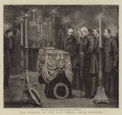De begrafenis van wijlen prins Louis Napoleon door English School