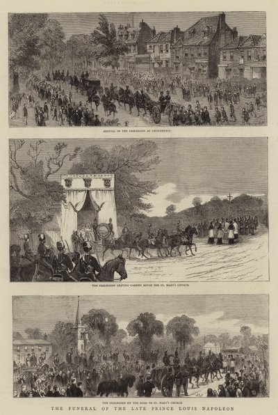 De begrafenis van wijlen prins Louis Napoleon door English School
