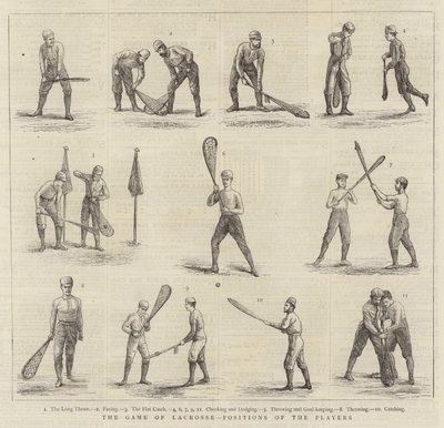 Het spel lacrosse, posities van de spelers door English School