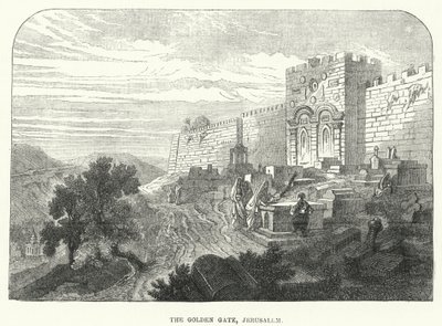 De Gouden Poort, Jeruzalem (gravure) door English School