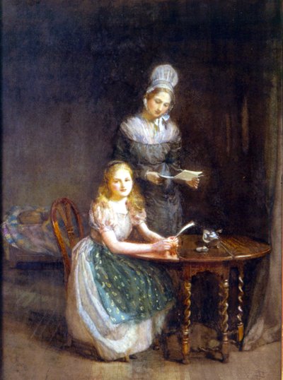 De gouvernante, ca. 1860 door English School
