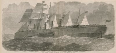 De Great Eastern stoomschip zoals ze op zee zal verschijnen door English School