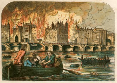 De grote brand van Londen, 1666 door English School