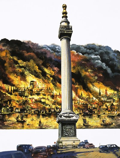 De Grote Brand van Londen en Het Monument door English School