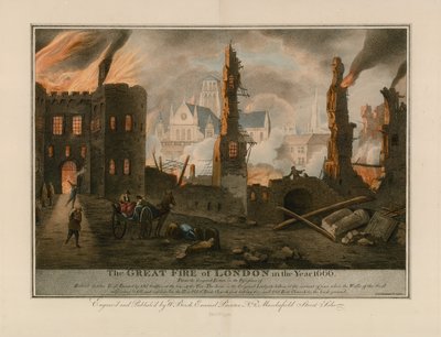 De Grote Brand van Londen in 1666 door English School
