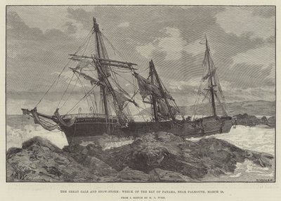 De Grote Storm en Sneeuwstorm, Wrak van de Bay of Panama, nabij Falmouth door English School