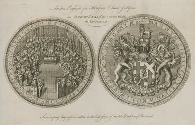 Het Grote Zegel van het Gemenebest van Engeland door English School