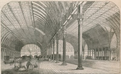 Het nieuwe eindstation van de Great Western Railway bij Paddington door English School