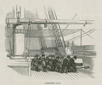 De Greenwich Royal Hospital Schools; Oefenen met kanonnen door English School