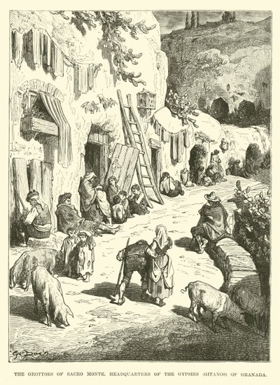 De grotten van Sacro Monte, hoofdkwartier van de zigeuners, Gitanos van Granada door English School