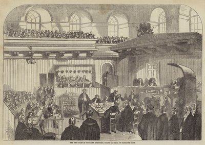 Het Hooggerechtshof van Justitie, Edinburgh, tijdens het Proces van Madeleine Smith door English School