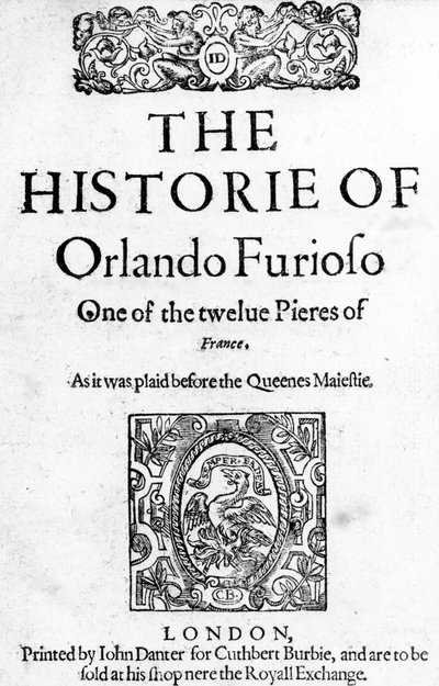 De historie van Orlando Furioso door Ludovico Ariosto, 1594 door English School