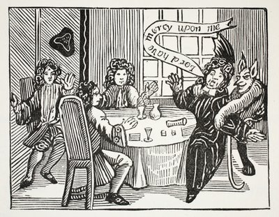 De Geschiedenis van Dr. John Faustus, illustratie uit Chap-books of the Eighteenth Century door John Ashton, gepubliceerd 1882 door English School