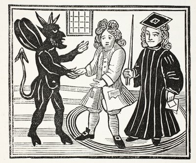 De Geschiedenis van Dr. John Faustus, illustratie uit Chap-books of the Eighteenth Century door John Ashton, gepubliceerd 1882 door English School