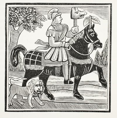 De Geschiedenis van Guy, Graaf van Warwick, illustratie uit Chap-books van de Achttiende Eeuw door John Ashton, uitgegeven 1882 door English School